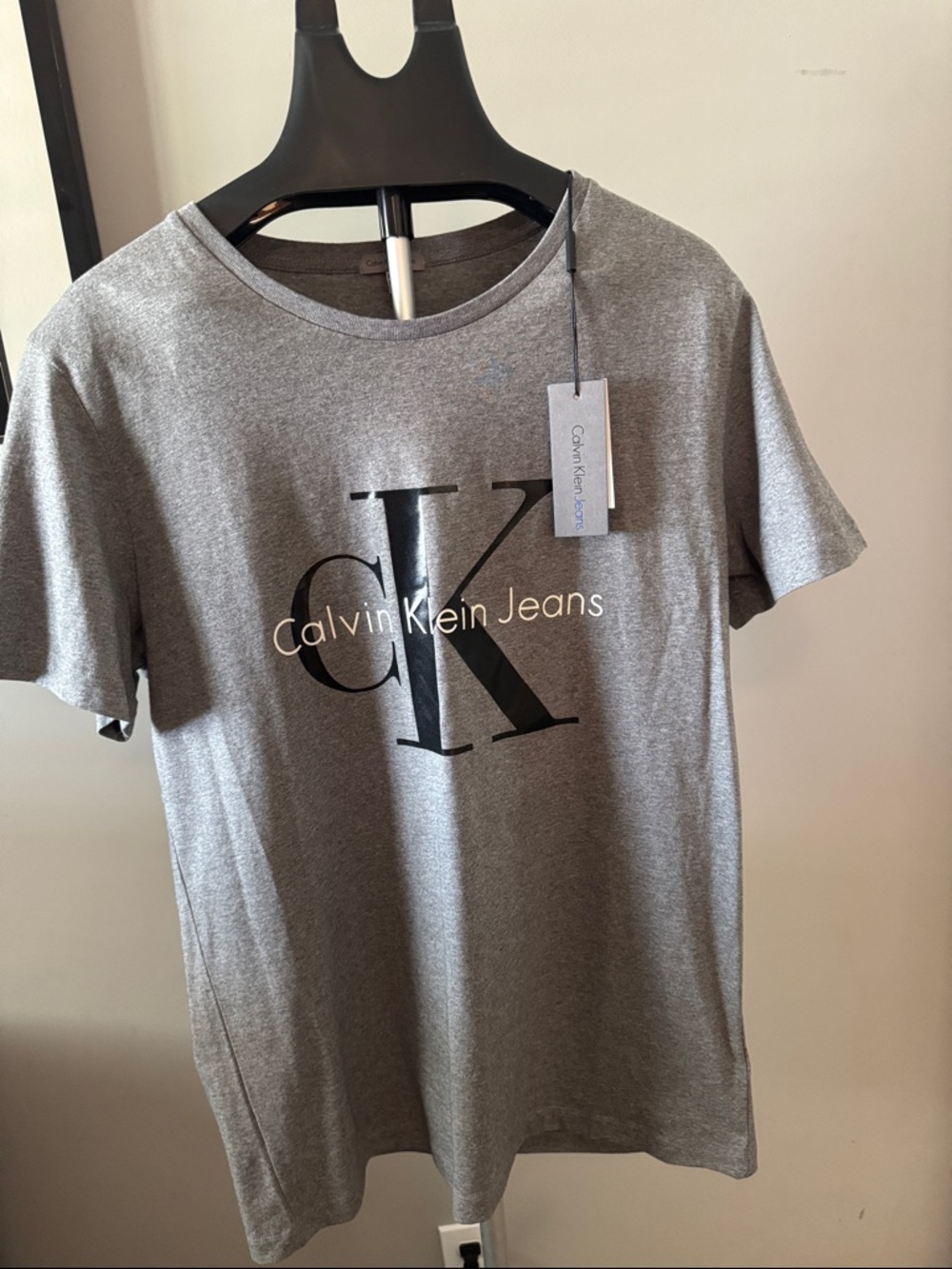 Reissued Calvin Klein Jeans Heather Gray CK Logo Tee